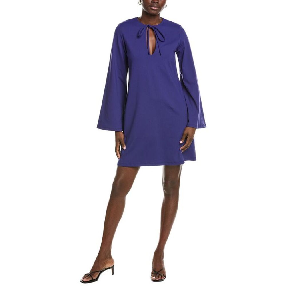 Susana Monaco Womens  Bell Keyhole Tie Dress, Blue